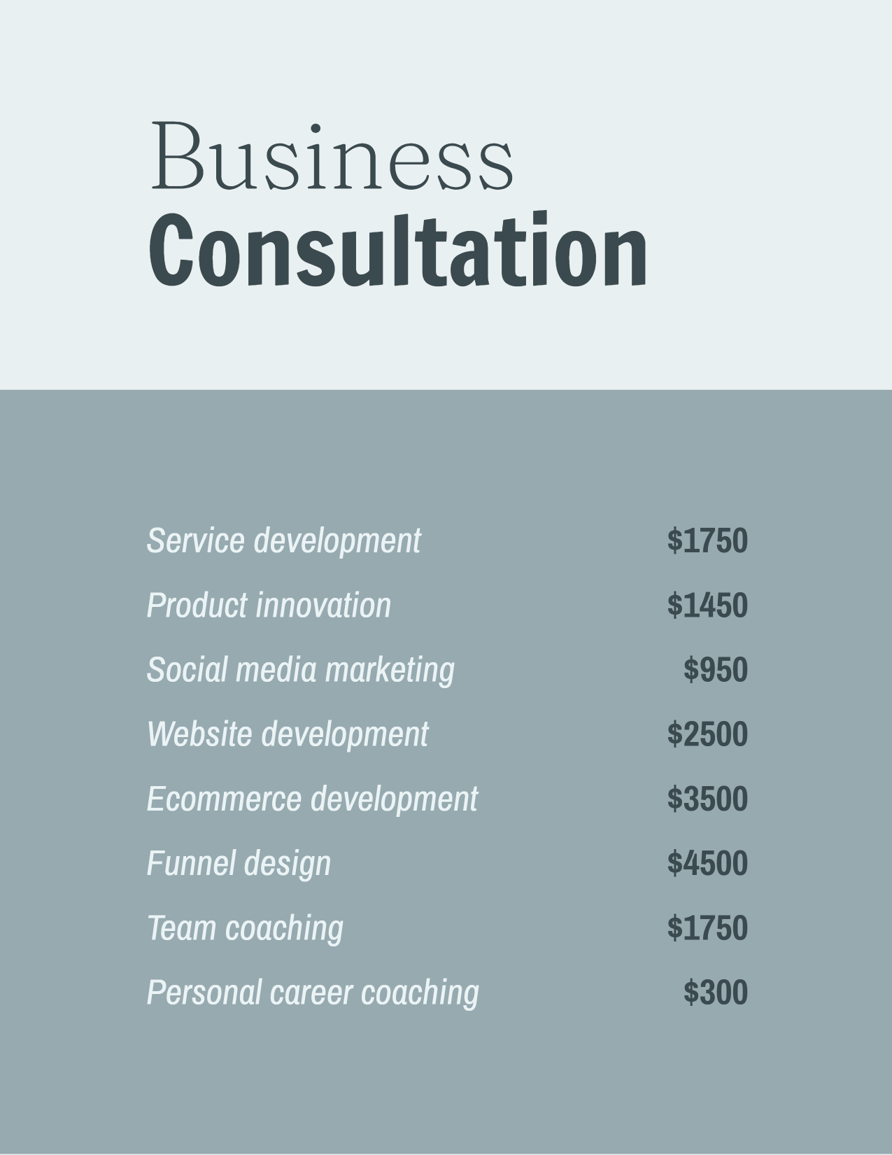 Business consultation services template