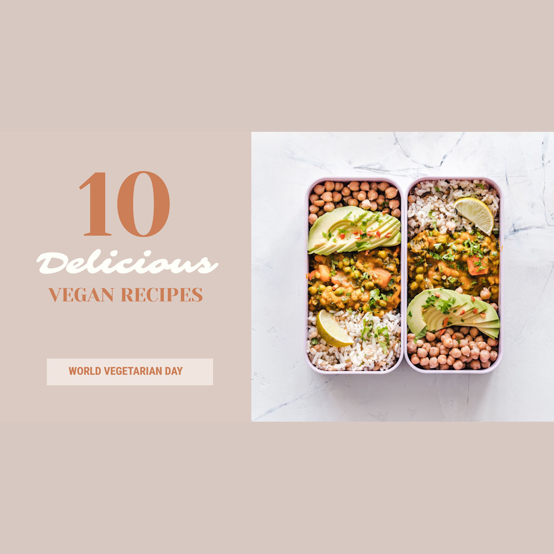 10 delicious vegan recipes | Templates | Stencil
