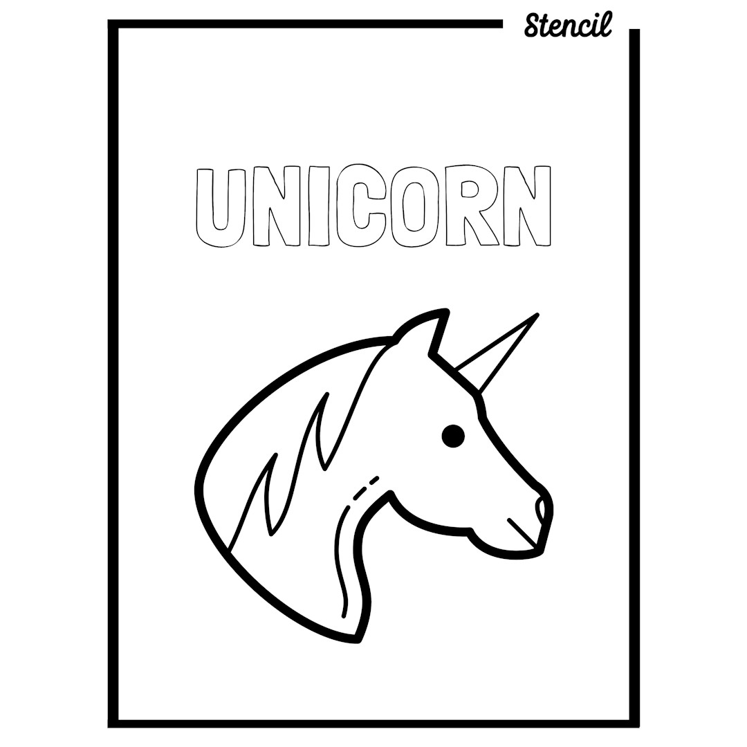 unicorn outline templates stencil