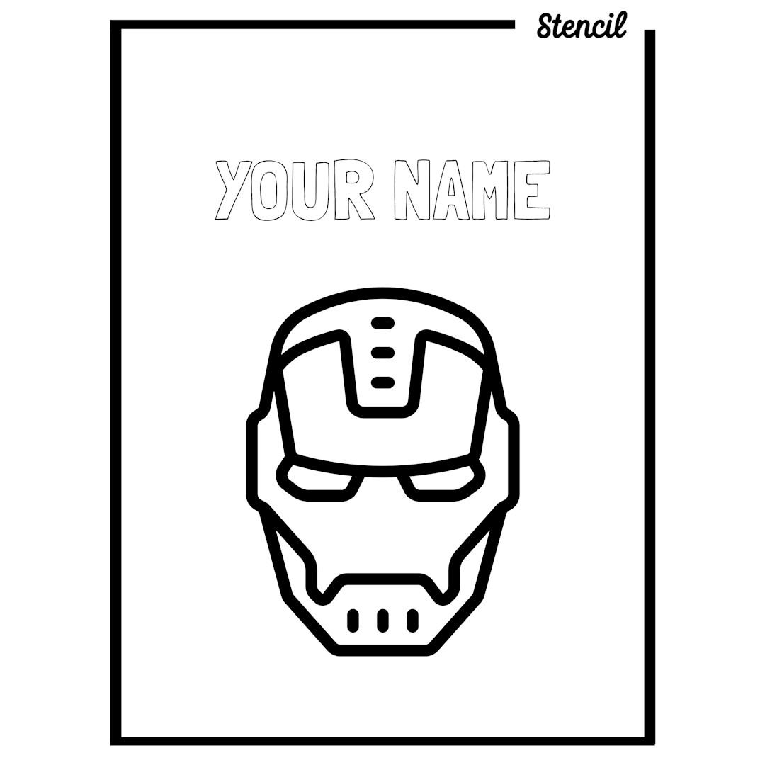 iron man outline templates stencil
