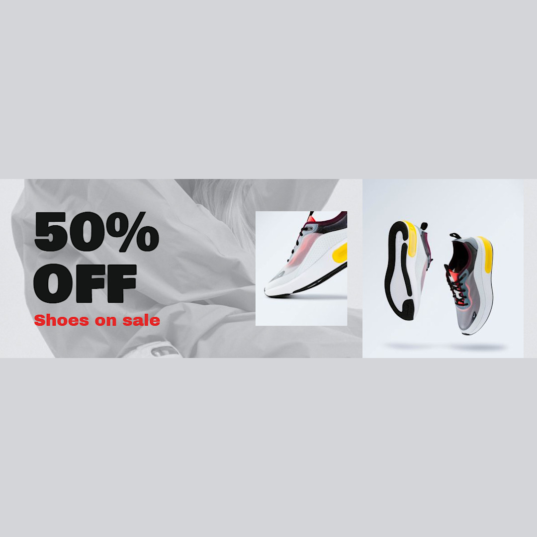 Shoes on sale: 50% off | Templates | Stencil