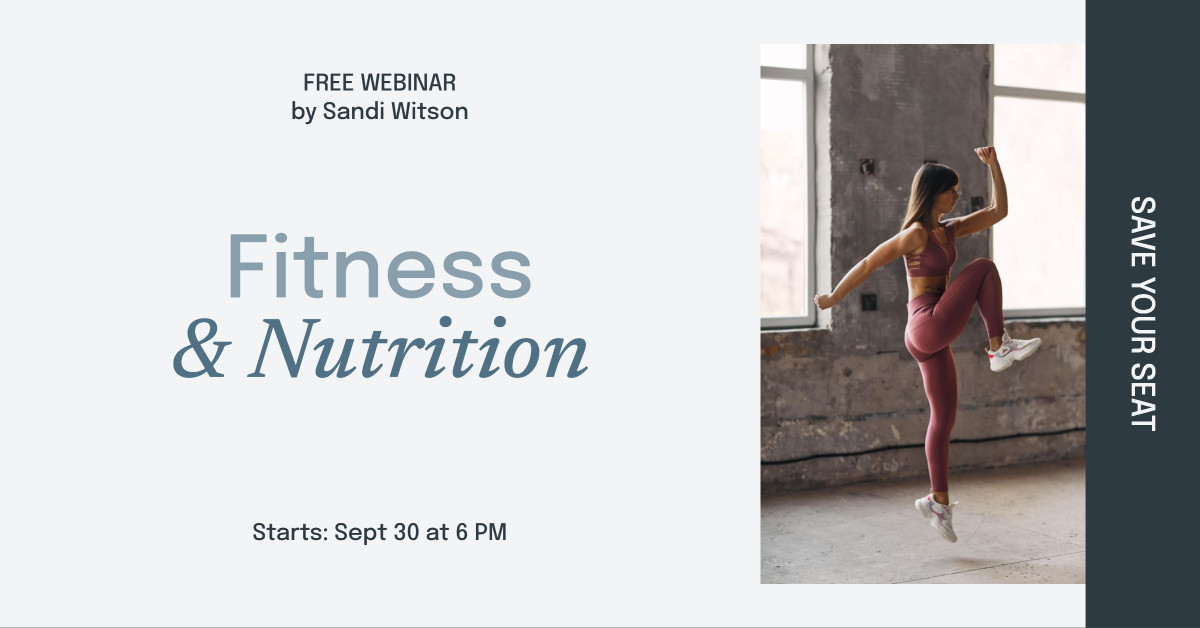Fitness and nutrition webinar template design