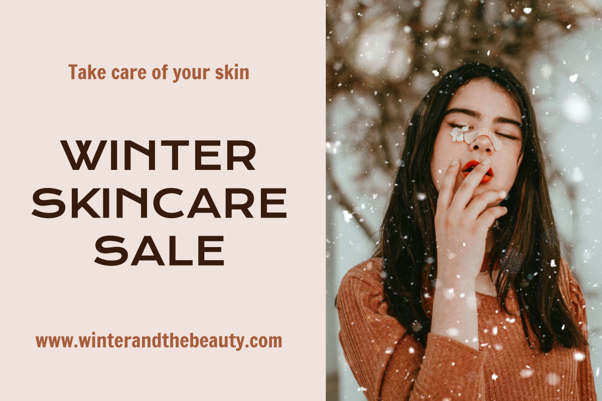 Winter skincare promotional post design  Templates  Stencil