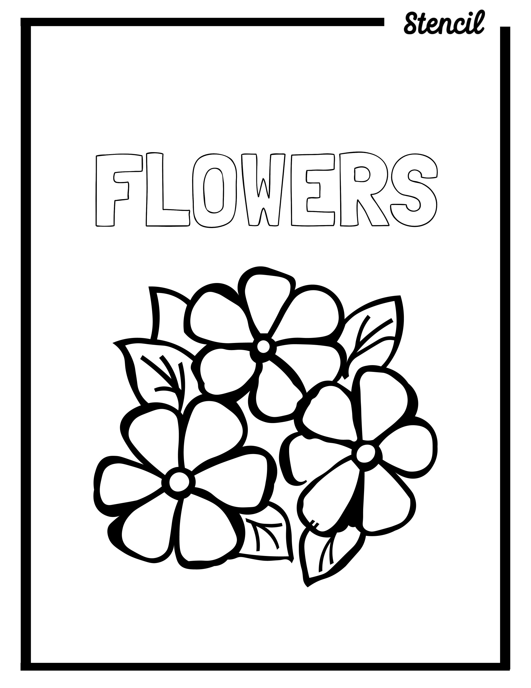 flower stencil outline