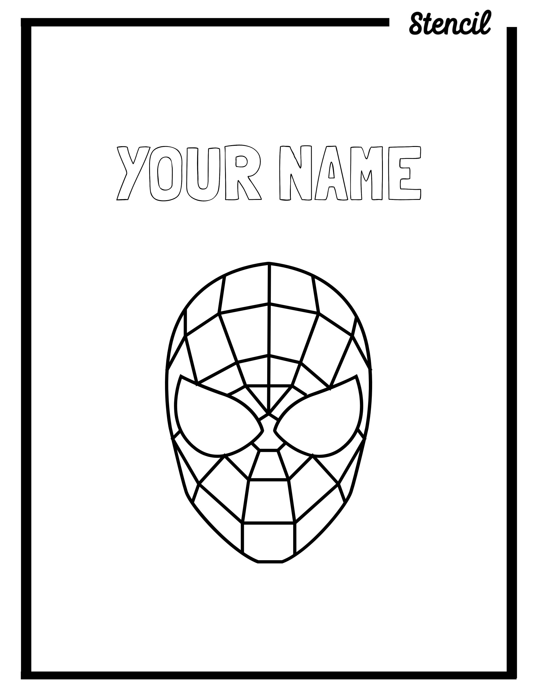 SpiderMan Outline Templates Stencil