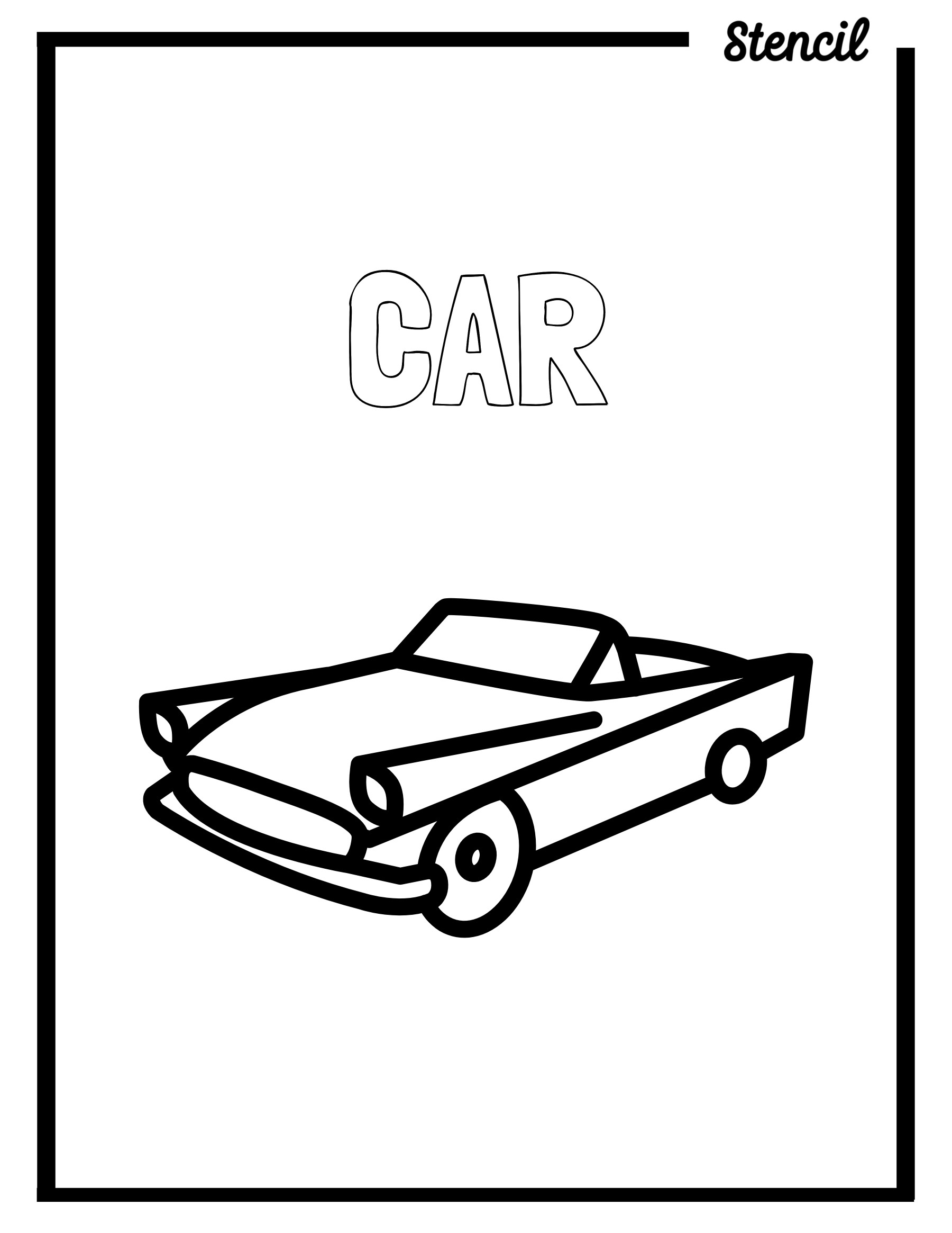 Car Outline Templates Stencil