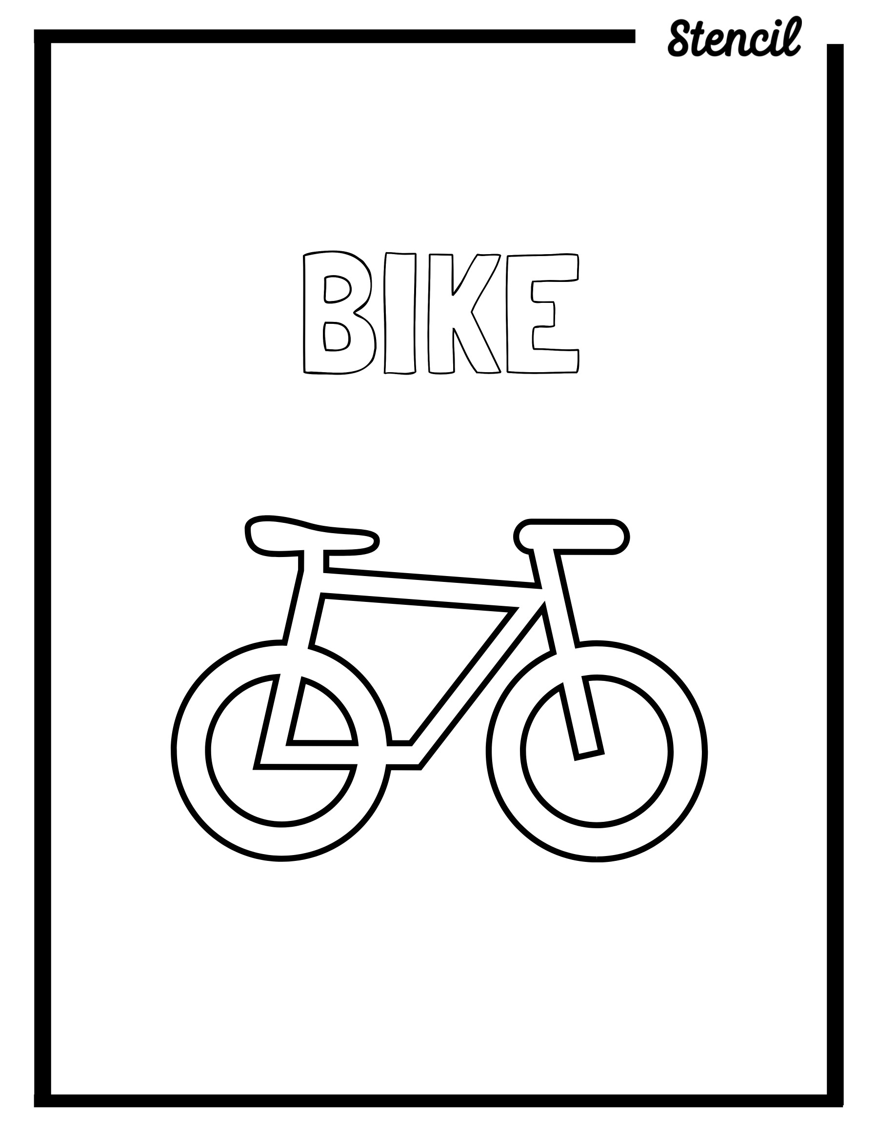 Bike Outline Templates Stencil