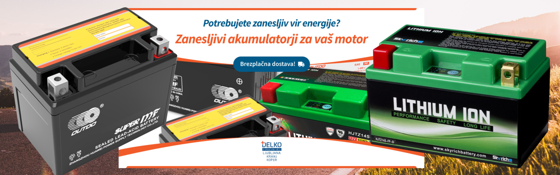 Moto akumulatorji & baterije - Delko d.o.o. Ljubljana & Kranja in Koper