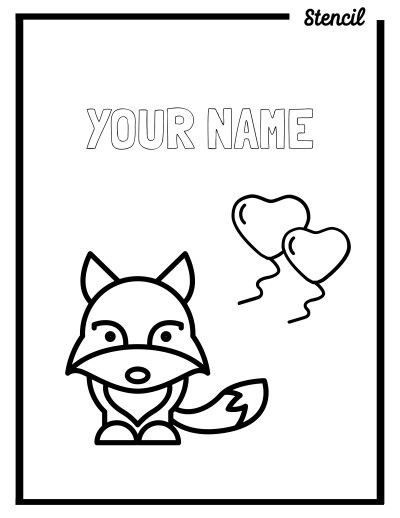 Fox Balloons Outline