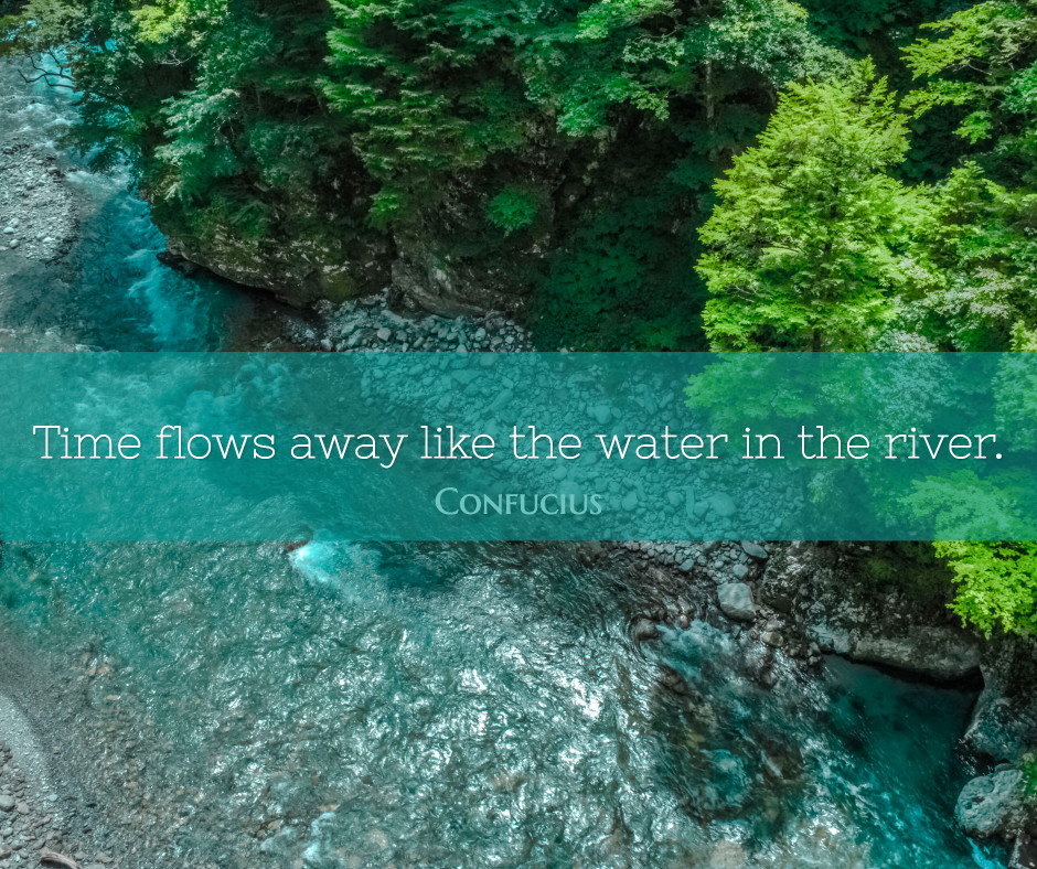 Time flows like water in the river