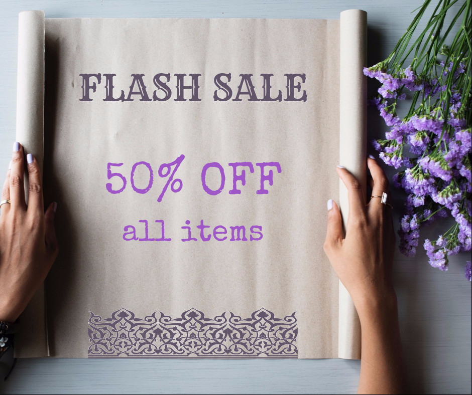 Flash sale 50% off all items