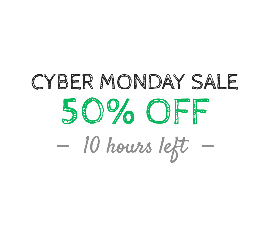 Cyber Monday sale - 50% off